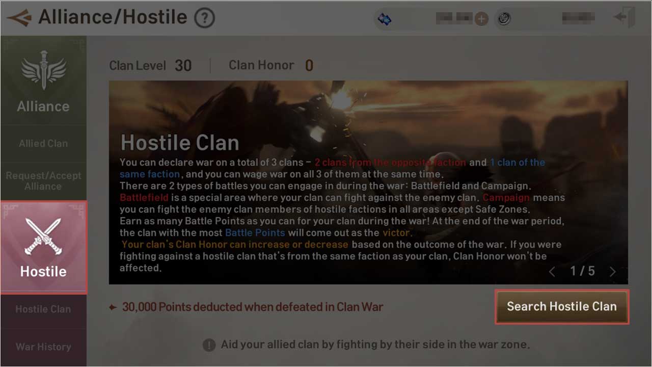 Allied Clan, Hostile Clan Guide Blade and Soul Revolution 9